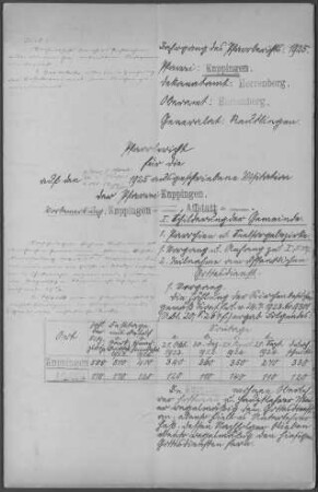 Kuppingen-Affstätt: Pfarrbericht 1925