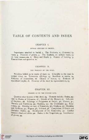 Table of contents and index