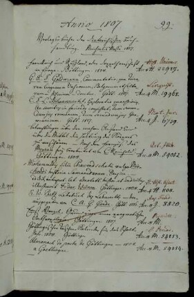 Verlags-Bücher der Dieterichischen Buchhandlung. Michaelis Messe 1807.