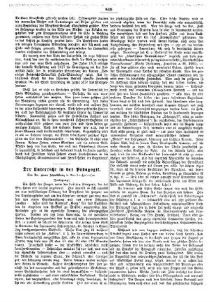 Der Unterricht in der Pädagogik (Fortsetzung)