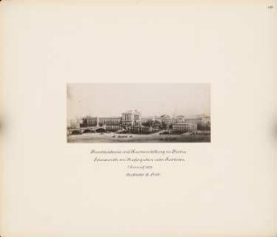 Kunstsammlung auf der Museumsinsel, Berlin 2. Entwurf: Seitenansicht am Kupfergraben mit Stadtbahn
