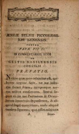 Aeneae Silvii postea Pii II. Commentariorum historicorum libri III. de concilio Basileensi : iuxta editionem Coloniensem anno 1535 editi ad illustranda concordata principum