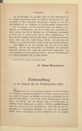 Vorbemerkung
