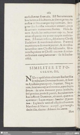 Similiter Et Poculum, &c.