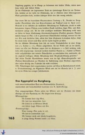 Das Eggespiel zu Burgberg.