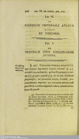 Lib. VI. De Consilio Imperiali Aulico Eiusque Re Iudiciaria