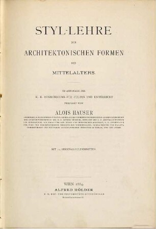 Styl-Lehre der architektonischen und kunstgewerblichen Formen, 2. Styllehre der architektonischen Formen des Mittelalters