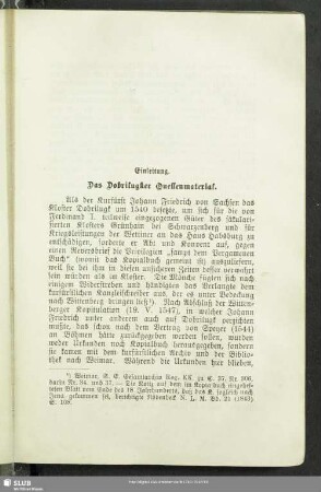 Einleitung. Das Dobrilugker Quellenmaterial