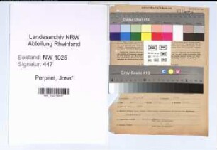 Entnazifizierung Josef Perpeet , geb. 20.10.1904 (Mechaniker)