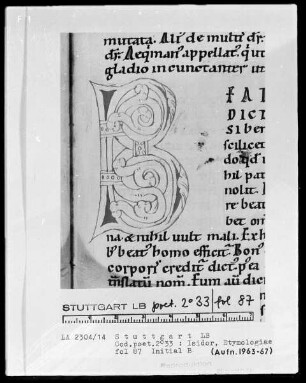 Isidor von Sevilla, Etymologiae — Initiale B, Folio 87recto