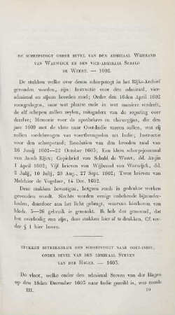 De scheepstogt onder bevel van den admiraal Wijbrand van Warwijck en den vice-admiraal Sebald de Weert. - 1602