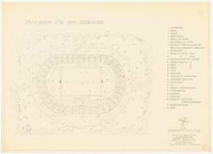 Stadion für 1500 Zuschauer: Grundriss 1:50