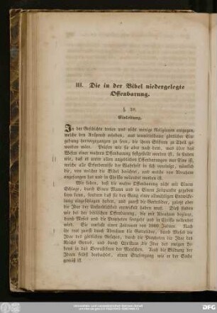 III. Die in der Bibel niedergelegte Offenbarung.