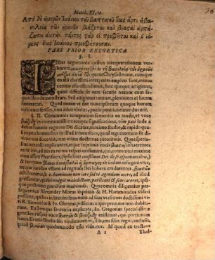 Observationes philologicas et theologicas ad Evangelii Matthaei Cap. XI, comm. II. : Pars I. qua textus explicatur