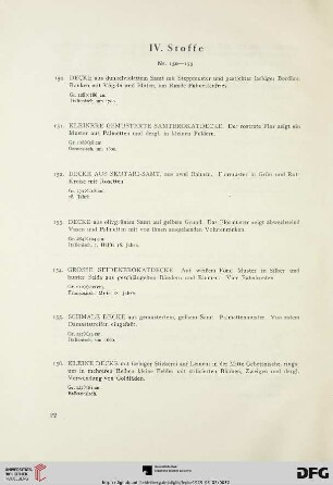 IV. Stoffe (Nr. 150-173)