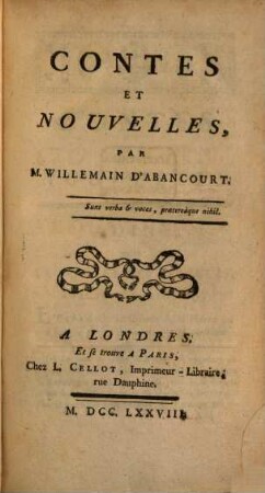 Contes et nouvelles