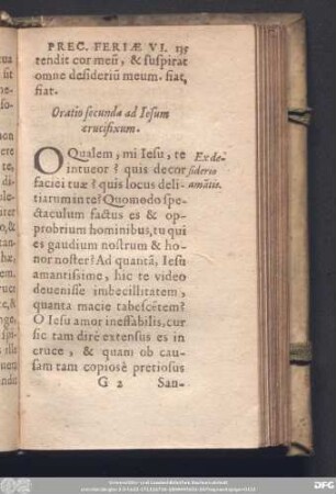 Oratio secunda ad Iesum crucifixum.