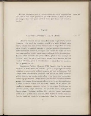 LXXVII. G. Scioppius à Juste Lipse. Rome, 18 mars 1606