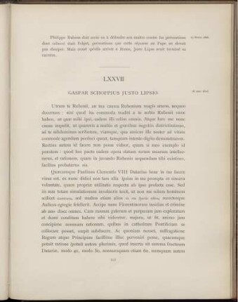 LXXVII. G. Scioppius à Juste Lipse. Rome, 18 mars 1606