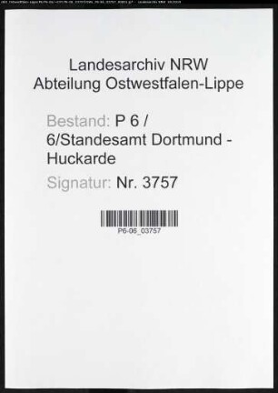 Sterberegister Standesamt Dortmund-Huckarde (IV)
