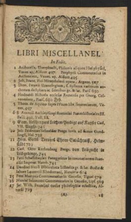 Libri Miscellanei.