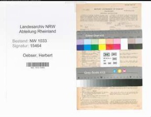 Entnazifizierung Herbert Oebser , geb. 15.01.1914 (Kriminalbeamter)