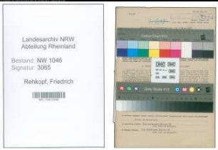 Entnazifizierung Friedrich Rehkopf , geb. 31.10.1877 (Maurer)