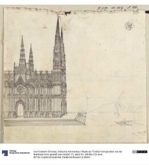 Gotischer Kirchenbau / Studie zur "Großen Komposition wie der Mailänder Dom gestellt sein müßte" (?)