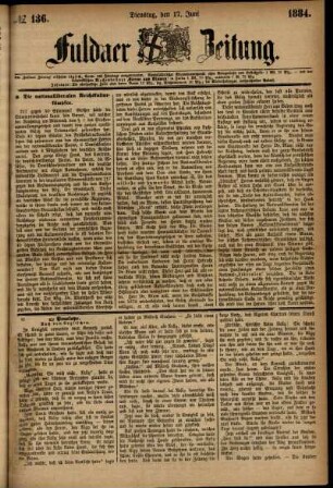 Ausgabe vom Dienstag, den 17. Juni 1884.