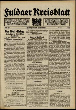 Ausgabe vom Freitag, den 28. September 1917.