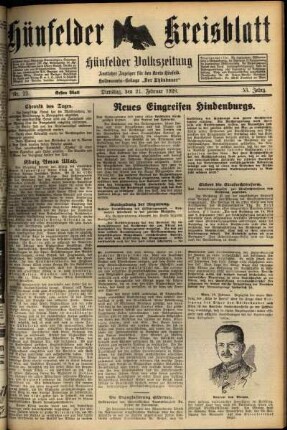Erste Ausgabe vom Dienstag, den 21. Februar 1928.