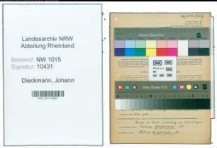 Entnazifizierung Johann Dieckmann , geb. 17.04.1913 (Baecker)