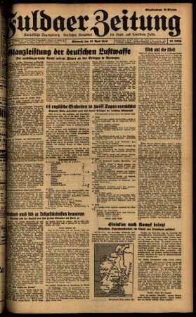 Ausgabe vom Mittwoch, den 24. April 1940.