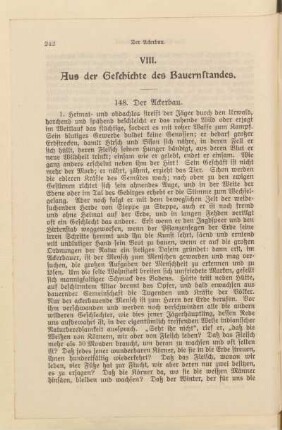 VIII. Aus der Geschichte des Bauernstandes