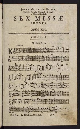 1-11, Violino I. Missa I.