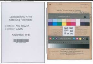Entnazifizierung Willi Krukowski , geb. 05.12.1916 (Bahnpolizist)