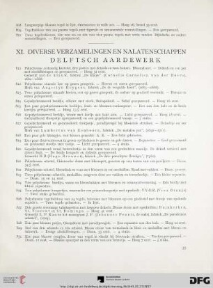 XI. Diverse verzamelingen en nalatenschappen; delftsch aardewerk (Nr. 811-858)