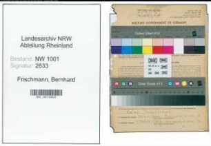 Entnazifizierung Bernhard Frischmann, geb. 08.12.1909 (Bueroangest.)