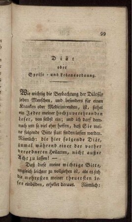 Diät oder Speise- und Lebensordnung
