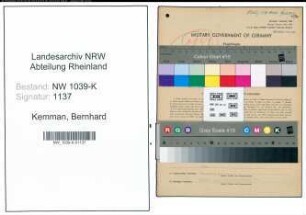 Entnazifizierung Bernhard Kemman , geb. 11.10.1886 ()