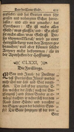(CLXXI.) Die Zwillinge.