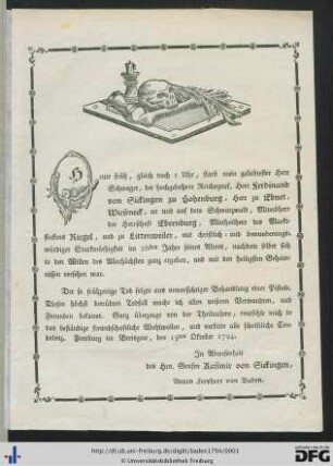 Todesanzeige.