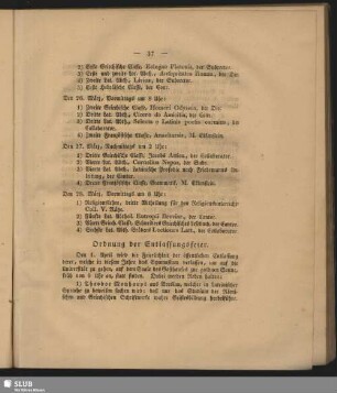 Ordnung der Entlassungsfeier