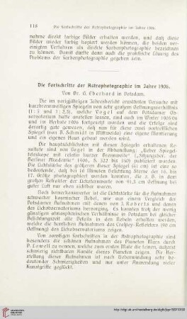 21: Die Fortschritte der Astrophotographie im Jahre 1906