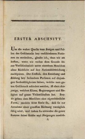 Versuch über den Geschmack und die Ursachen seiner Verschiedenheit