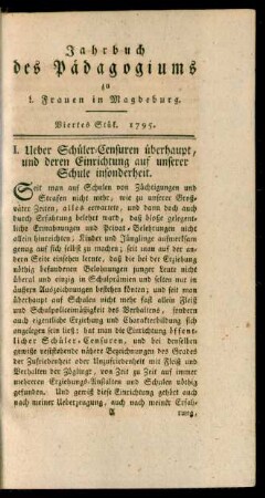 Viertes Stük. 1795