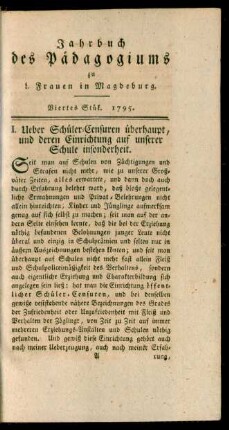 Viertes Stük. 1795