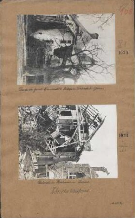 Das durch feindl. Feuer zerstörte Schloß von Gheluvelt bei Ypern