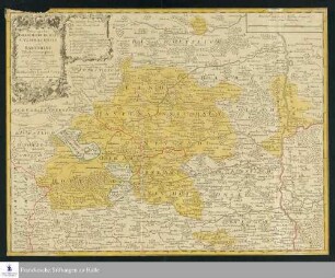 Principatus Brandenbvrgico-Cvlmbacensis vel Barvthini Tabula Geographica quoad partem inferiorem expressus et in suas Ditiones atque Praefecturas divisus unacum finitimis Regionibus