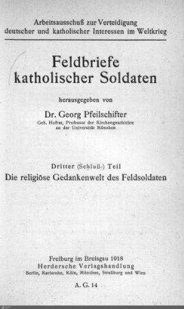 3: Die religiöse Gedankenwelt des Feldsoldaten